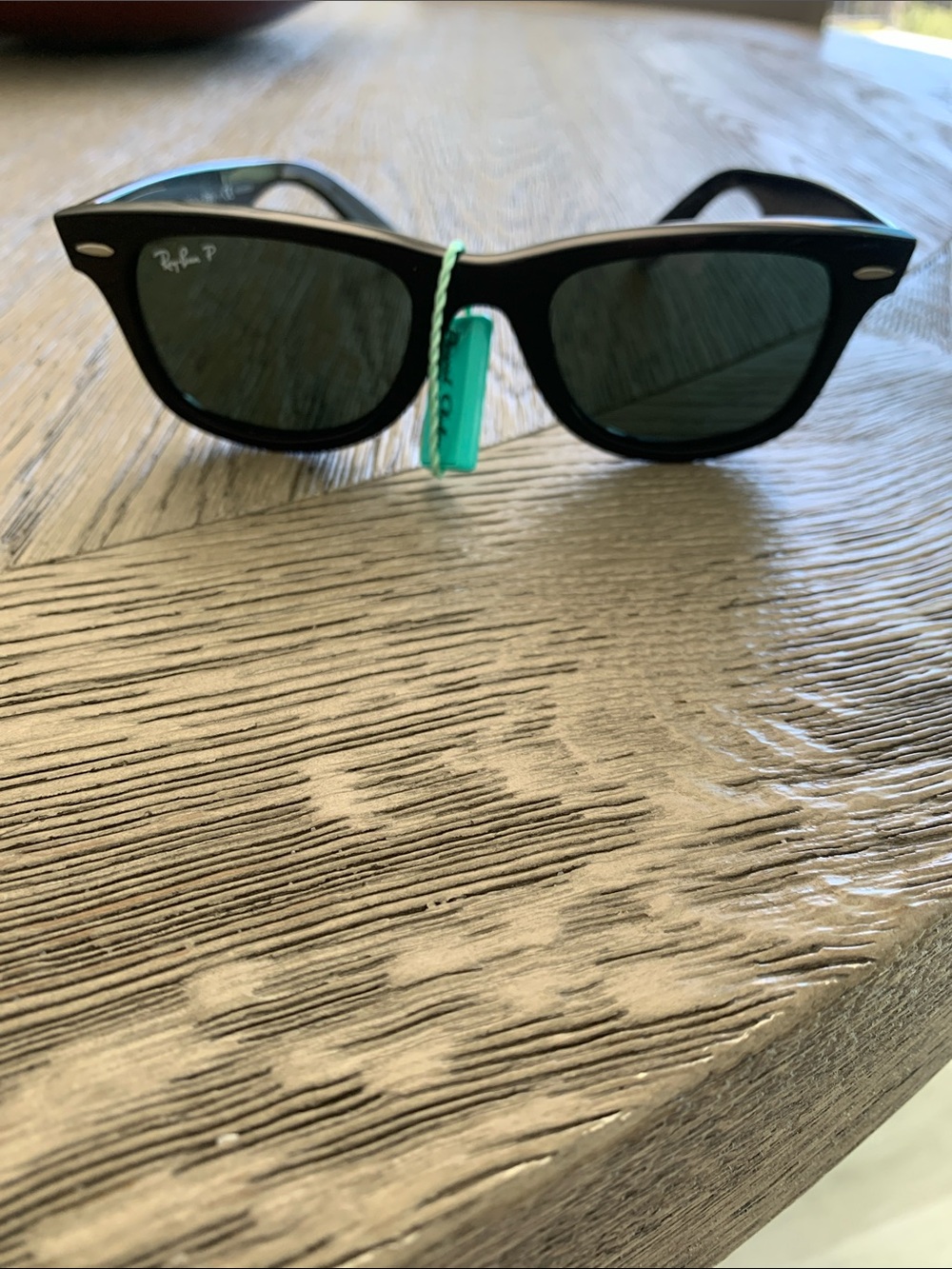 NWT, Ray-Ban Black Frame Sunglasses with Dark Green Lenses
